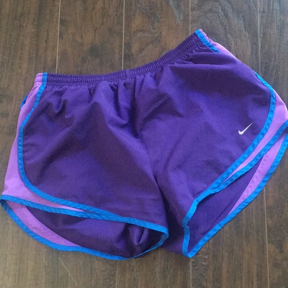 purple and blue nike shorts